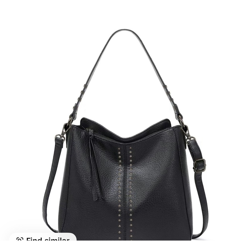 Montana west hobo bag handbag Vegan Leather-black- NEW IN THE BOX- Hobo Style